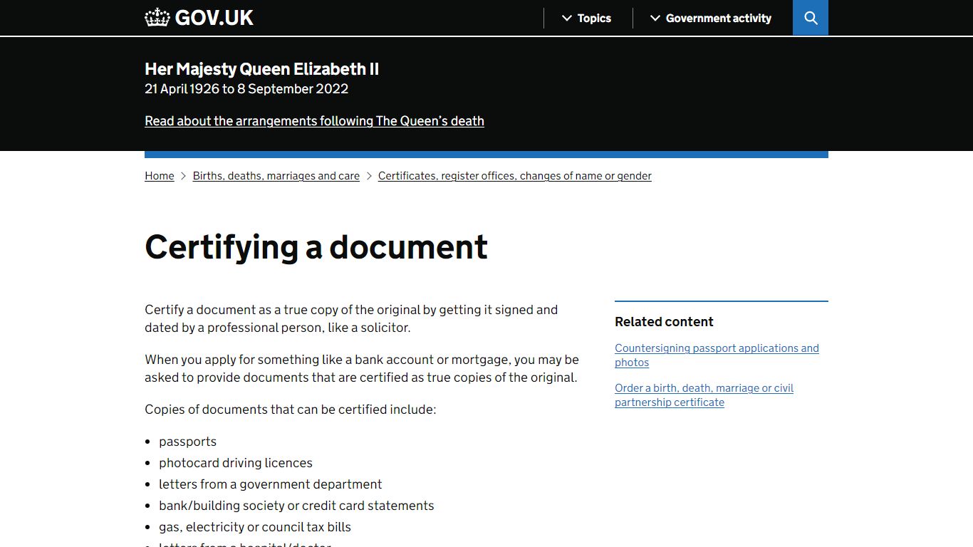 Certifying a document - GOV.UK